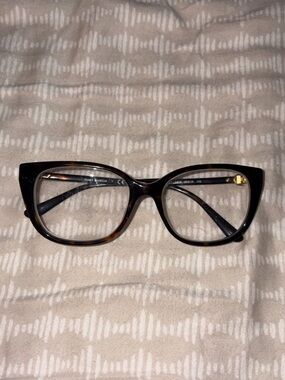 Tory Burch Tortoiseshell Cat-Eye Glasse Frames with Gold Accent